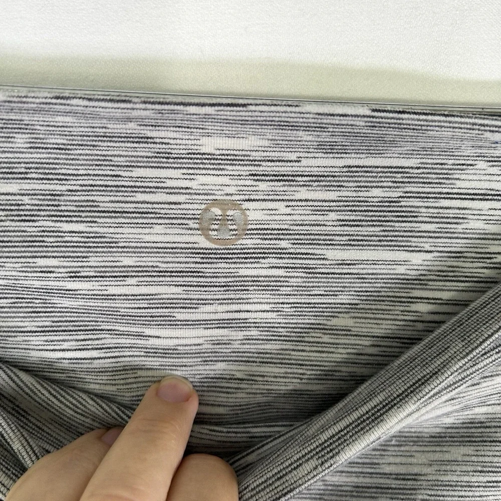 Lululemon Wunder Under Crop Leggings Scalloped Hem Mesh Gray Space Dye Size 6?